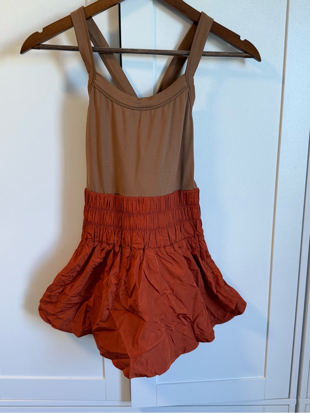 Free People Brown and Rust Two-Tone Romper